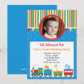 Train Birthday Party Invitation Kaart (Voorkant / Achterkant)