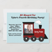 Train Birthday Party Invitation Kaart (Voorkant)