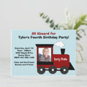 Train Birthday Party Invitation Kaart (Staand voorkant)