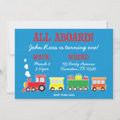 Train Birthday Party Invitation Kaart (Voorkant)