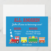 Train Birthday Party Invitation Kaart (Voorkant / Achterkant)