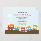 Train Birthday party Invitation Kaart (Voorkant)