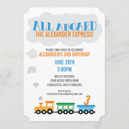 Train Birthday Party Kaart
