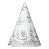 Train Birthday Party - Kleur uw eigen Pet Feesthoedjes (Links)