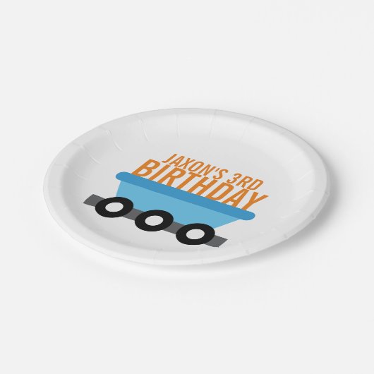 Train Birthday Party Papieren Bordje (Gekanteld)