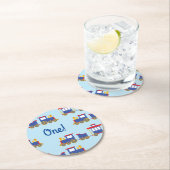 Train Birthday Party Ronde Kartonnen Onderzetter (Insitu)