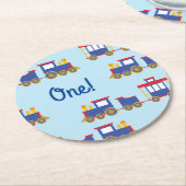 Train Birthday Party Ronde Kartonnen Onderzetter (Gebogen)