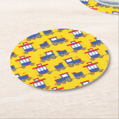Train Birthday Party Ronde Kartonnen Onderzetter (Gebogen)