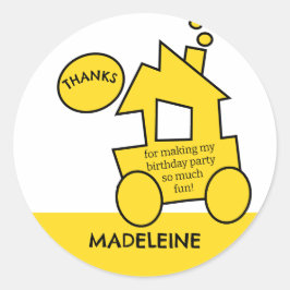 Train Birthday Party Ronde Sticker