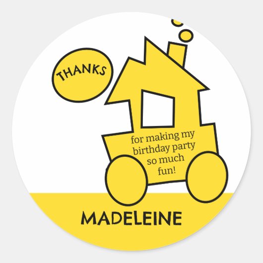 Train Birthday Party Ronde Sticker (Voorkant)