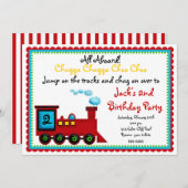 Train Birthday-uitnodigingen Kaart (Voorkant / Achterkant)