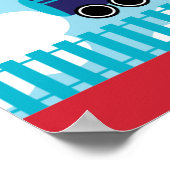 Train Birthday Welcome Poster (marine & Red) (Hoek)