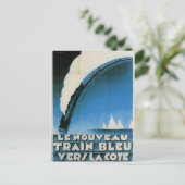 Train Bleu Cote D'Azur Frans Deco Travel Briefkaart (Staand voorkant)