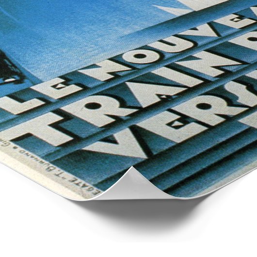 Train Bleu Cote D'Azur Frans Deco Travel Poster (Hoek)