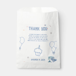 Train Blue Balloons Boy Whimsical Baby shower Bedankzakje