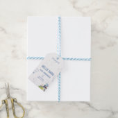 Train Blue Balloons Boy Whimsical Baby shower Cadeaulabel (Met Touw)