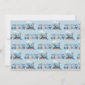 Train Blue Chuga Chuga Choo Choo Moderne verjaarda Kaart (Achterkant)