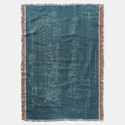 Train Blueprint I Deken (Voorkant Verticaal)