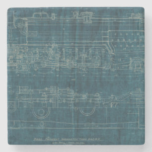 Train Blueprint I Stenen Onderzetter