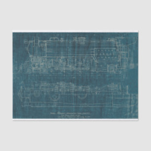Train Blueprint I Tissuepapier