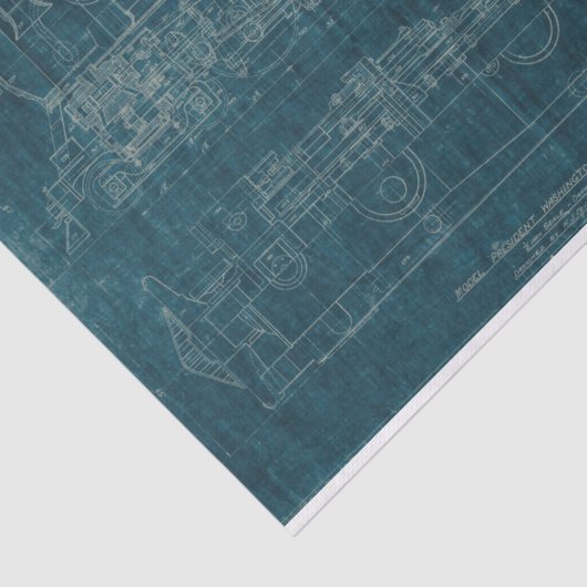 Train Blueprint I Tissuepapier (Detail)