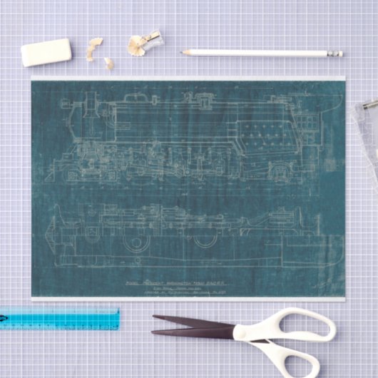 Train Blueprint I Tissuepapier (Craft)