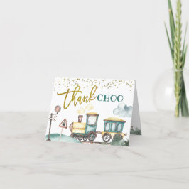 Train Boy 2e Verjaardag Dank u gevouwen Kaart