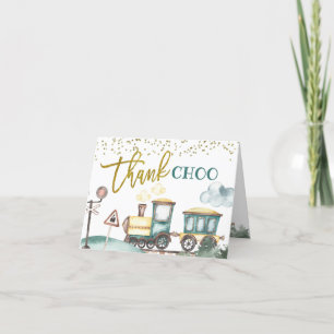 Train Boy 2e Verjaardag Dank u gevouwen Kaart