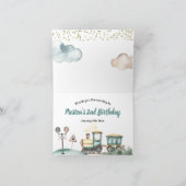 Train Boy 2e Verjaardag Dank u gevouwen Kaart (Binnen)