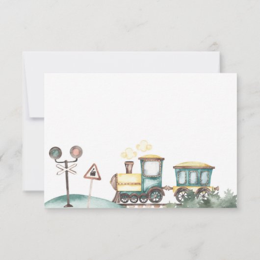 Train Boy 2e Verjaardag Dank u kaart (Achterkant)