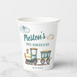 Train Boy 2e Verjaardag Paper Cup Thema Papieren Bekers