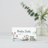 Train Boy 2e Verjaardag Plaats Kaart Thema Plaatskaartje (Staand voorkant)