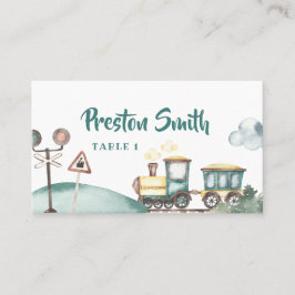 Train Boy 2e Verjaardag Plaats Kaart Thema Plaatskaartje