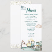 Train Boy Tweede Verjaardagsmenu Kaart (Voorkant / Achterkant)