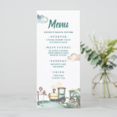 Train Boy Tweede Verjaardagsmenu Kaart (Staand voorkant)