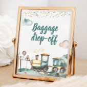 Train Boy Verjaardag Bagage drop-off teken Poster