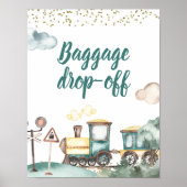 Train Boy Verjaardag Bagage drop-off teken Poster (Voorkant)