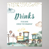 Train Boy Verjaardag Drinken Teken Poster (Voorkant)