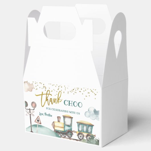 Train Boy Verjaardag Favor Geschenkdozen Bedankdoosjes (Geopend)