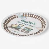 Train Boy Verjaardag Papier Bord Thema (Gekanteld)