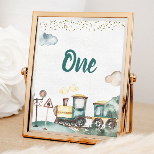 Train Boy Verjaardagstabel Nummer Kaart Poster