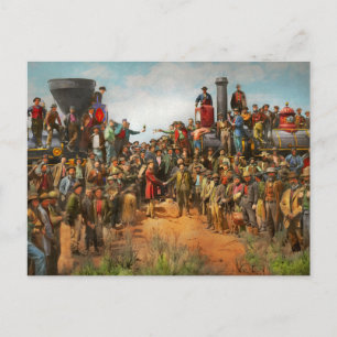 Train - Burgerlijk - De champagne foto 1869 Briefkaart