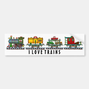 "Train Caboose Car, Train Car Carrier Auto Car, .. Bumpersticker