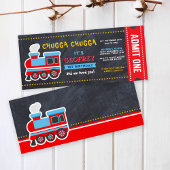 Train Chalkboard boarding Ticket Pass Birthday Kaart