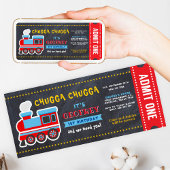 Train Chalkboard boarding Ticket Pass Birthday Kaart