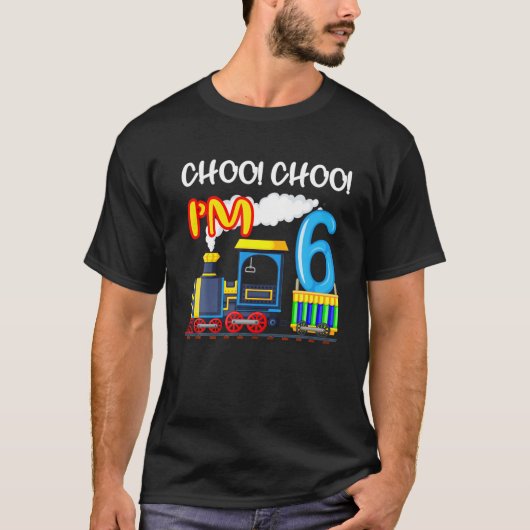 Train Choo. Choo. Ik ben zes jaar oude jongens, Ki T-shirt (Voorkant)