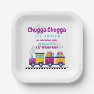 Train Chugga Choo Cartoon Elke Verjaardag Papieren Bordje