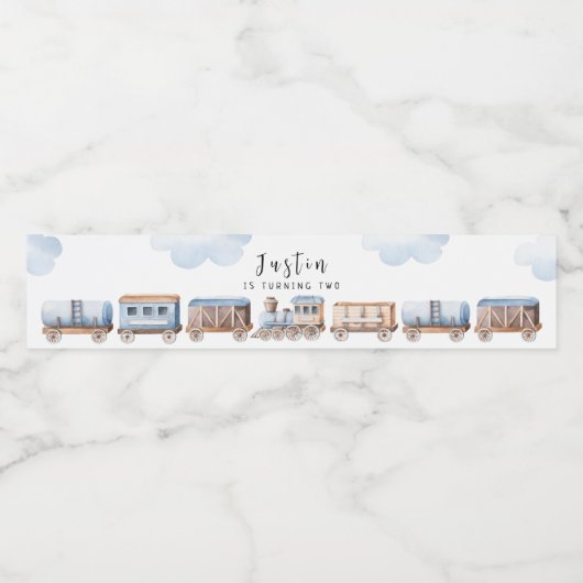 Train chugga chugga twee tweeëntwintigste verjaard waterfles etiket (Enkel label)