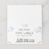 Train chugga chugga twee voedseletiketten plaatskaartje (Buitenkant ongevouwen)