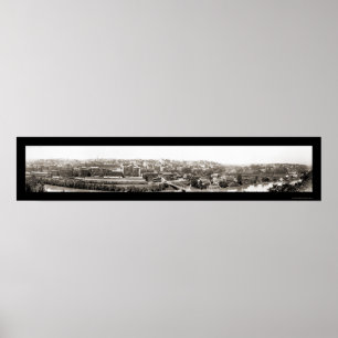 Train & City Lynchburg Foto 1915 Poster